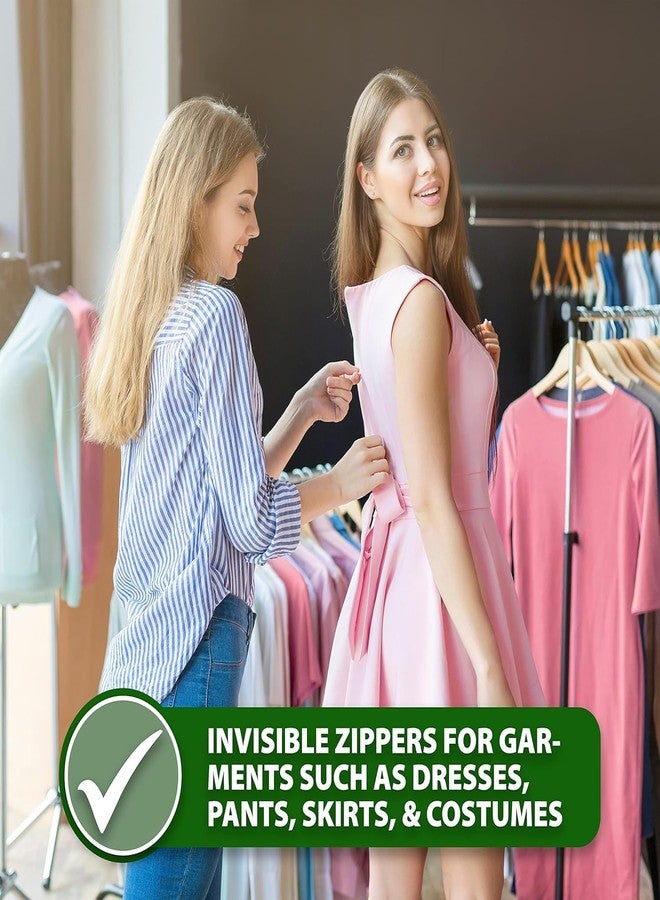 GEMSY سحابات نايلون غير مرئية من Gemsy - عبوة كبيرة من 10 ألوان متعددة للخياطة والتطريز وصناعة الملابس والحقائب والمنسوجات المنزلية - ملحقات حرفية للخياطين والحرفيين (16 بوصة) - Image 4